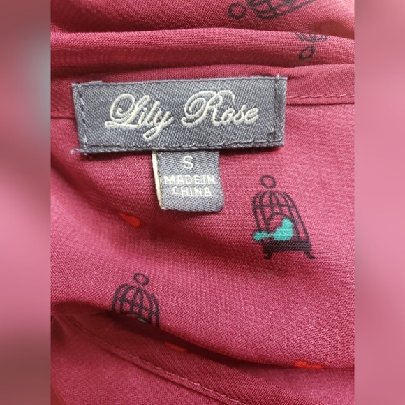 Lily Rose Sheer Peplum Top SZ S - Picture 4 of 4